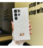 Coverzone Oppo A16 ile Uyumlu Elmas Desen Ta?l? K?l?f � 2 mm Kamera �?k?nt? Koruma, I??lt?l? L�ks ??k Darbe Emici Kapak Beyaz