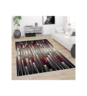 Rovigo Home Dijital Baskı Yıkanabilir Kaymaz Taban Salon Halısı RVG0389 (Bordo)
