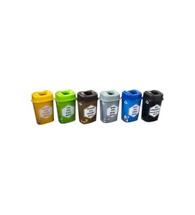 Sağlam Plastik Sıfır Atık Kutusu - Geri Dönüşüm Kutusu 6'lı Set 60 Lt