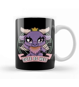 Cute As Hell Kawaii Baphomet Anime Goth Pun Kupa Bardak Porselen