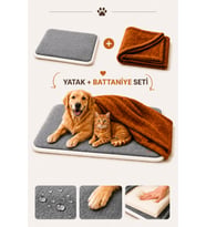 Yumuşak ve konforlu ortopedik kedi köpek yatağı, battaniyeli tasarım