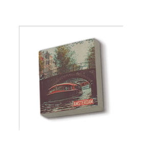Amsterdam Görseli Baskılı Taş Magnet 5X5