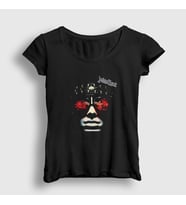 Presmono Kadın Siyah Machine Judas Priest T-Shirt 88690tt