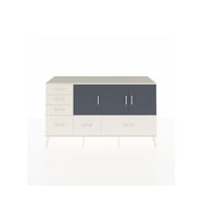 Kronos Konsol 4 Raflı 6 Çekmeceli 3 Kapaklı 176x59x99 Aytaşı-Antrasit/Aytaşı