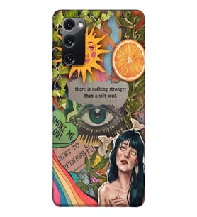 Samsung Galaxy S20 FE Uyumlu Vintage Kolaj Desenli Şeffaf Telefon Kılıfı
