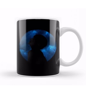 Bts V Tae Silhouette Blue Galaxy Circle Brush Army Kpop Kupa Bardak Porselen