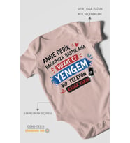 Anneye özel Kısa Kollu Bebek Body %100 Pamuk