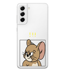 Samsung Galaxy S21 FE Uyumlu Tom ve Jerry Tasarımlı Şeffaf Telefon Kılıfı