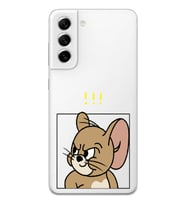 Samsung Galaxy S21 FE Uyumlu Tom ve Jerry Tasarımlı Şeffaf Telefon Kılıfı