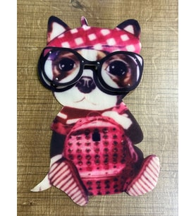23X13 CM 3 BOYUTLU GÖZLÜKLÜ KABARTMA KÖPEK ARMA YAMA APLİKE DİKİŞ