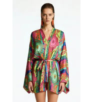 Fumee Melia Kısa Saten Sabahlık / Kimono