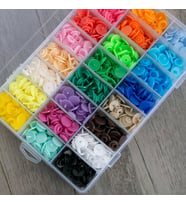 Plastik Renkli Çıt Çıt Düğme 360 Adet ve Saklama Kutusu