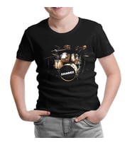 Drummer Siyah Çocuk Tshirt