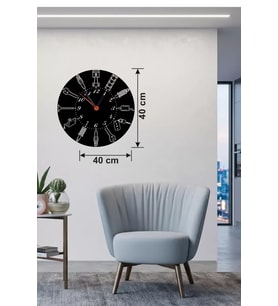 Otomobil Parçaları Tasarım Ahşap Duvar Saati - 40X40 Cm Mekanik Saat