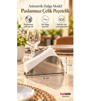 ByMyHand Paslanmaz Çelik Ev Lokanta ve Restoran İçin Peçetelik No1