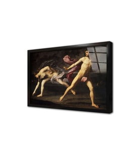 Atalanta ve Hippomenes Çerçeveli Cam Tablo