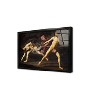 Atalanta ve Hippomenes Çerçeveli Cam Tablo
