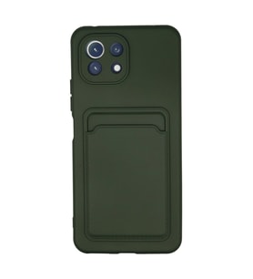 Xiaomi Mi 11 Kılıf Kelvin Kartvizitli Silikon - Koyu Yeşil