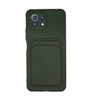 Xiaomi Mi 11 Kılıf Kelvin Kartvizitli Silikon - Koyu Yeşil