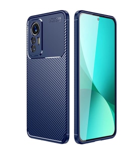 Xiaomi Mi 12 Lite Kılıf Zore Negro Karbon Tasarım Silikon Kılıf (Lacivert)