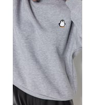 Bisiklet Yaka Standart Kol Animal Nakışlı Normal Kalıp Kalın İçi Polarlı Örme Sweatshirt