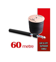 Qport Yüksek Bakır Utp 23Awg 0.58 MM Dış Ortam Cat6 Outdoor Kablo 60 Metre