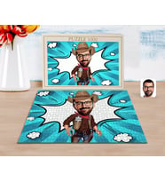 BK Gift Kişiye Özel Kovboy Karikatürlü 1000 Parça Profesyonel Puzzle-1