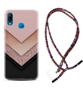 Huawei P20 Lite Mate 10 20 Lite Pro P40 Lite KılıfBoyun Asklı Rasta Silikon Great Marble 1405