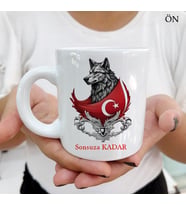 Her Yaşa ve Zevke Uygun Sonsuza Kadar Bozkurt Bayrak Kupa Bardaklar