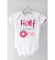 Kız Bebek Beyaz Half Way One Çıtçıtlı Body