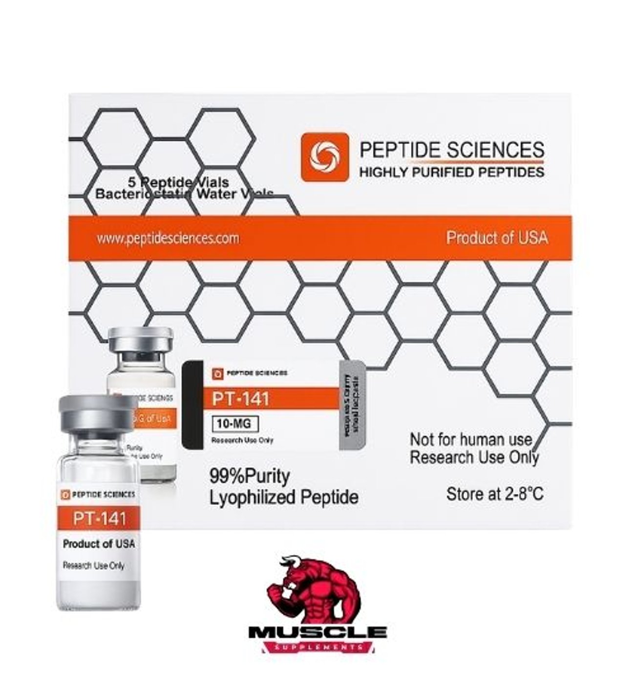 peptide sciences pt141 Peptide Sciences PT-141 10 mg %99 Purity Lyophilized Peptide Research Use  Only 5Lİ