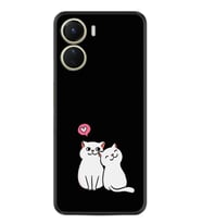 Vivo Y16 Kılıf Silikon Desen Özel Seri Love Cats 1690