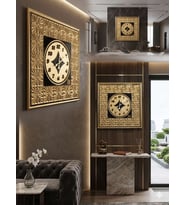 LÜKS DEKORATİF DUVAR SAATİ -50x50 cm- EL İŞÇİLİĞİ PREMIUM TASARIM