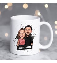 Kişiye Özel Uyumlu Çiftler Karikatürlü Kupa Bardak