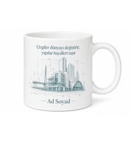 Mimar İsmi Yazılı Baskılı Kupa Bardak Hediye Mimarlık Tasarım