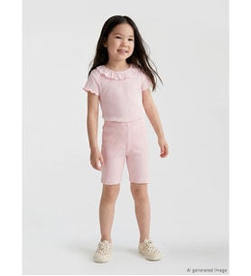 LCW Kids Pembe Kız Çocuk Fitilli Kısa Tayt