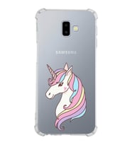 Samsung Galaxy J6 Plus  Köşe Korumalı Antişok Kapak Unicorn Tasarımlı Şeffaf Silikon Kılıf