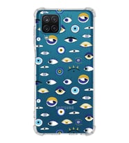 PrintiFy Samsung Galaxy M32 Uyumlu Nazar Boncuğu 2 Baskılı Şeffaf Köşe Korumalı Antişok Kılıf