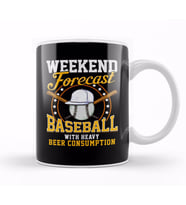 Weekend Forecast Baseball with Beer Consumption Kupa Bardak Porselen