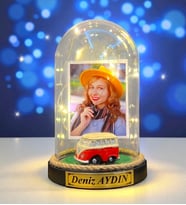 Kişiye Özel Led Işıklı Fanus Hediyesi - Size Özel Fotoğraflı ve Yazılı Tasarım (Model 7)