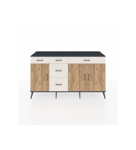 Kronos Konsol 2 Raflı 5 Çekmeceli 3 Kapaklı 176x59x99 Antrasit-Çam/Aytaşı