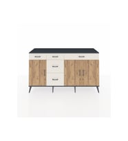 Kronos Konsol 2 Raflı 5 Çekmeceli 3 Kapaklı 176x59x99 Antrasit-Çam/Aytaşı