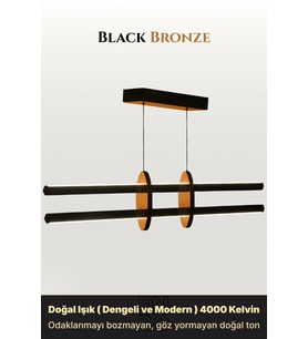 Halo Bronz Lineer LED Sarkıt Avize – Kumandalı Dim Edilebilir – Yukarı & Aşağı Işık