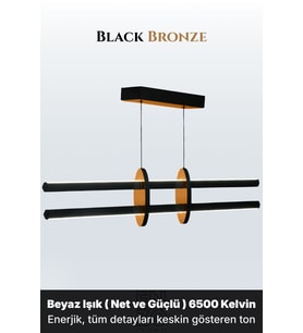 Halo Bronz Lineer LED Sarkıt Avize – Kumandalı Dim Edilebilir – Yukarı & Aşağı Işık