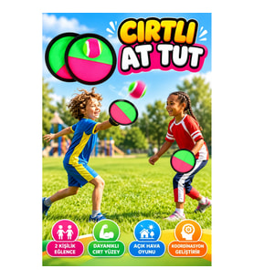 Cırtlı At Tut Raket Oyunu – 2 Raket 1 Top Açık Hava Oyun Seti