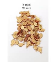 Oya Abiye Bileklik Kolye Pleksi Metalik Plastik Pul Altın Renk 8 gram 90 adet - BNC478