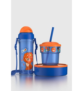 Renga Kai Beautiful Day Tavşan Desenli PP 3'lü Çocuk Seti Suluk, Pipetli Bardak ve Saklama Kabı 712008 Pembe