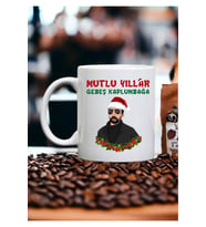 "Mutlu Yıllar Gebeş Kaplumbağa" - Yılbaşı Kupa Bardak (Beyaz)