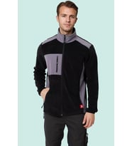 Erkek Kışlık Polar Mont İş Güvenliği Rosa Fleece Coat Outdoor Sıcak Ceket (Siyah-Gri)