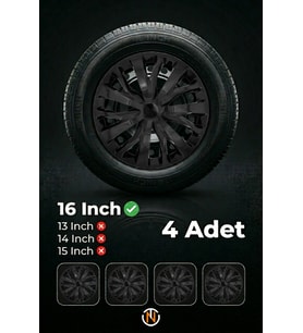 Opel Adam 16 İnç Jant Kapağı (Takım) Siyah S116